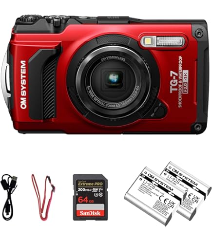 OLYMPUS デジタルカメラ TG TG-6 BLACK&amp;RED Olympus Tough TG-6 Adventure-Ready Compact Camera - Red